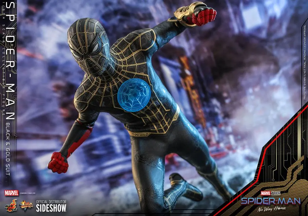 Spider-Man: No Way Home Movie Masterpiece akcijska figura 1/6 Spider-Man (Black &amp; Gold Suit) 30 cm fotografija izdelka
