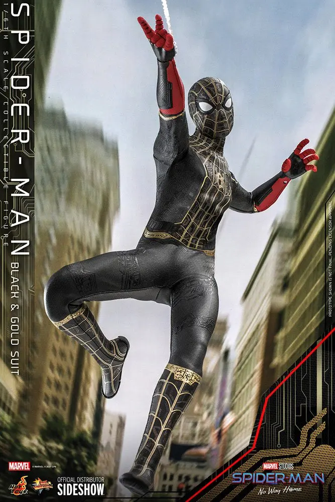 Spider-Man: No Way Home Movie Masterpiece akcijska figura 1/6 Spider-Man (Black &amp; Gold Suit) 30 cm fotografija izdelka
