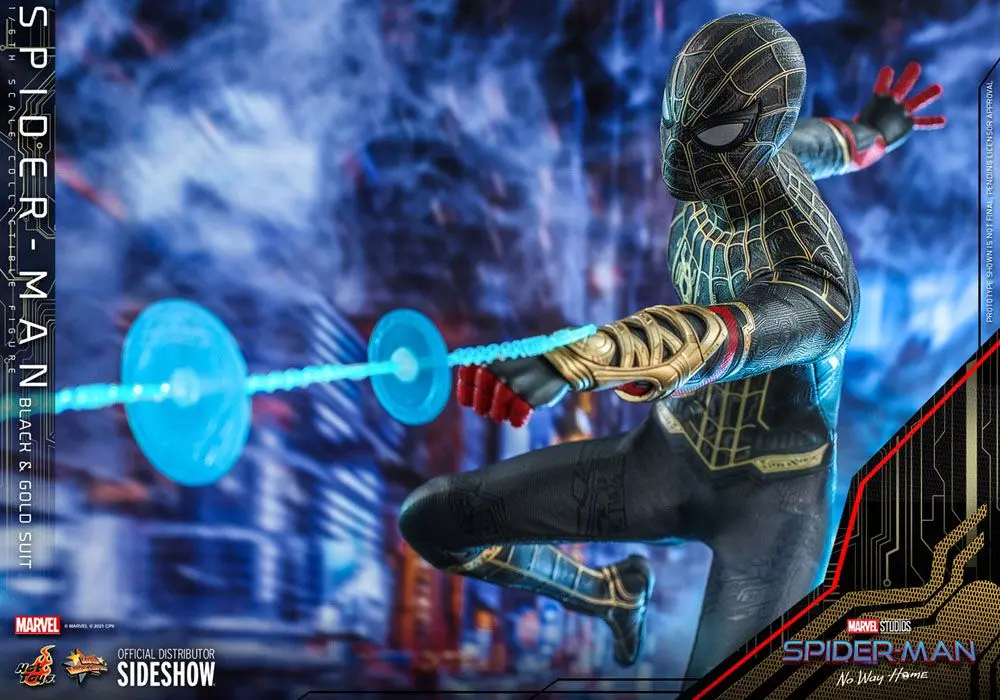 Spider-Man: No Way Home Movie Masterpiece akcijska figura 1/6 Spider-Man (Black &amp; Gold Suit) 30 cm fotografija izdelka