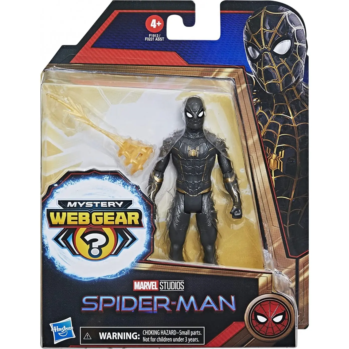 Spider-Man Pókember Black and Gold Suit Spider-Man Mystery Web Gear akcijska figura 13 cm fotografija izdelka