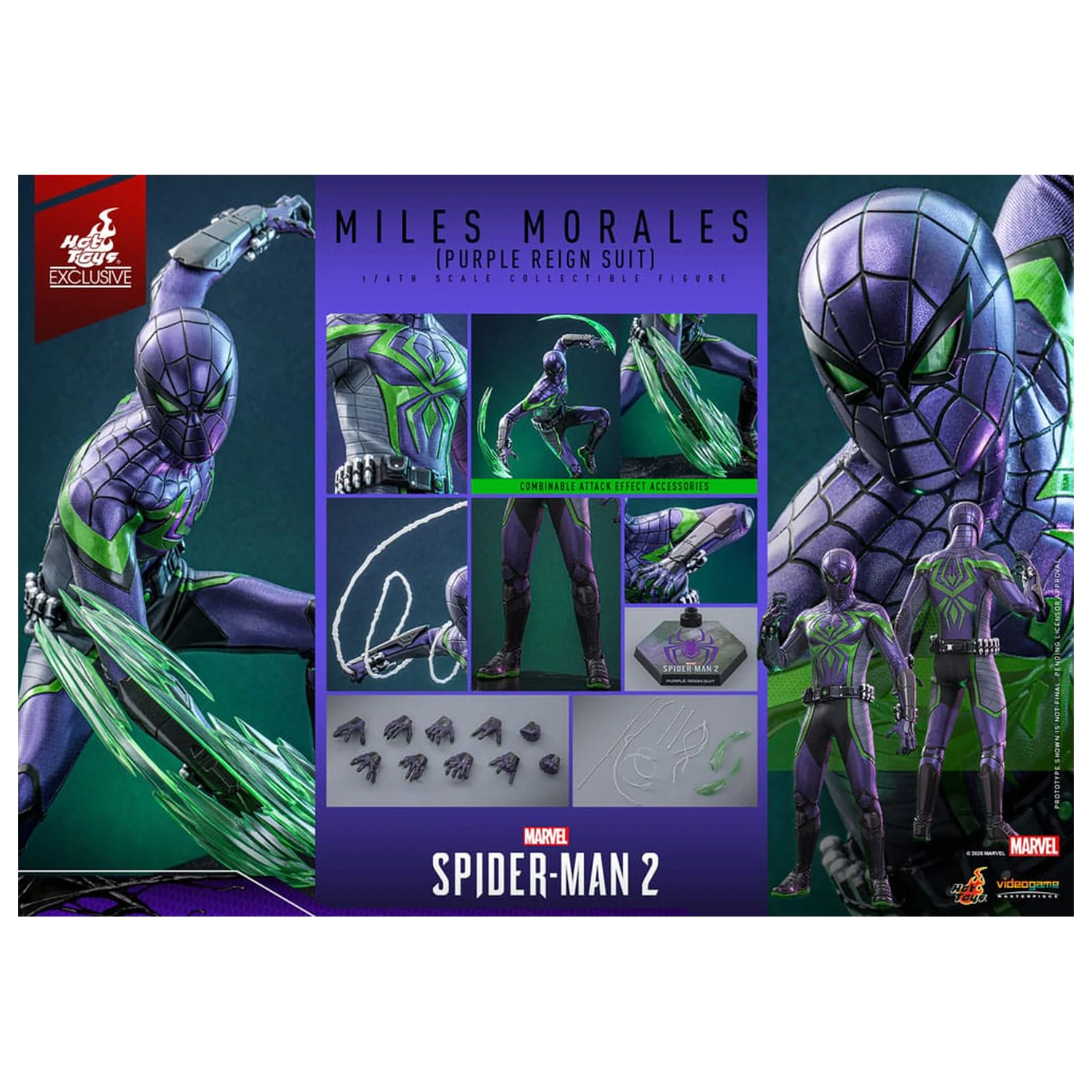 Spider-Man Video Game Masterpiece akcijska figura 1/6 Miles Morales (Purple Reign Suit) Hot Toys Exclusive 30 cm fotografija izdelka