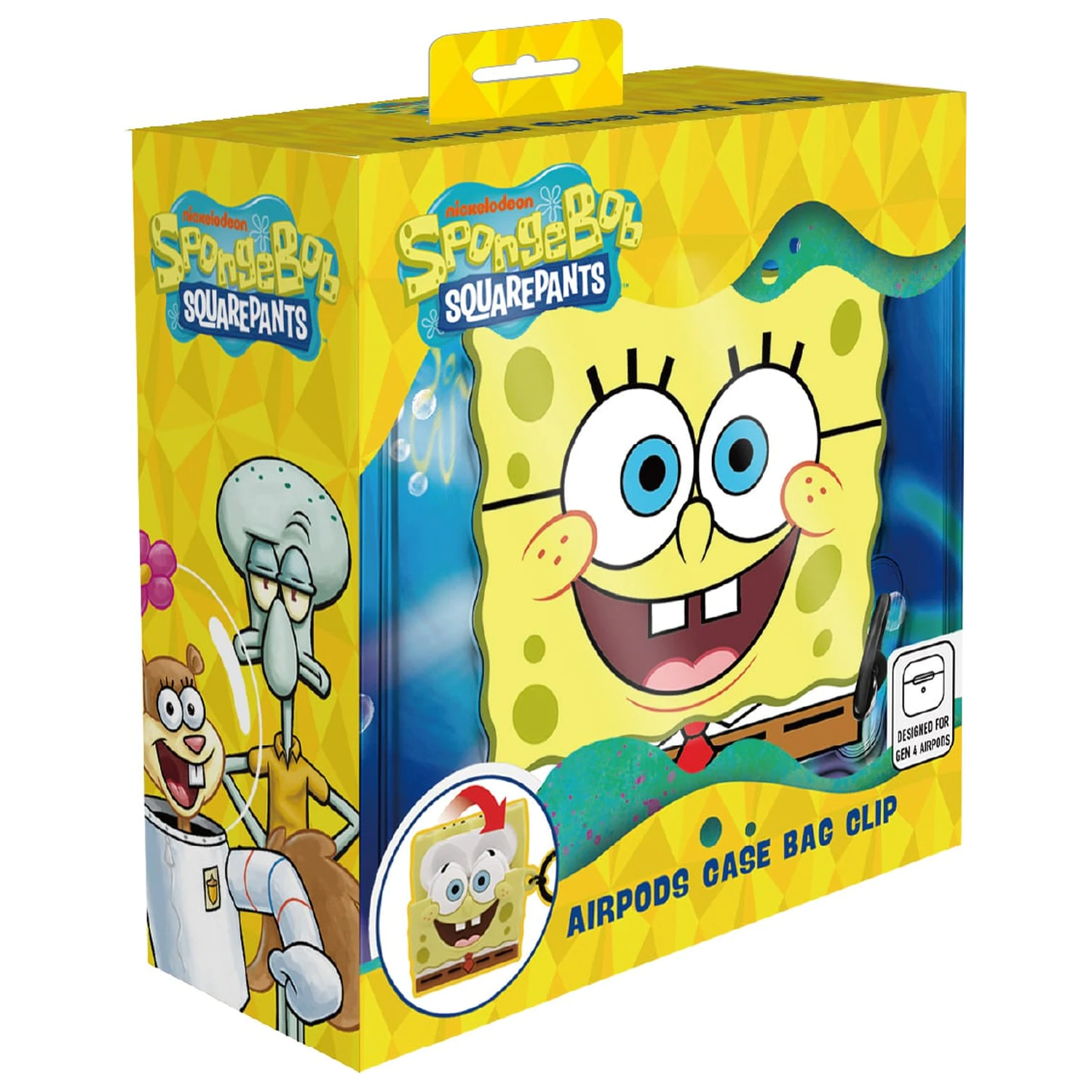 SpongeBob 3D pena etui za AirPods s sponko za torbo fotografija izdelka