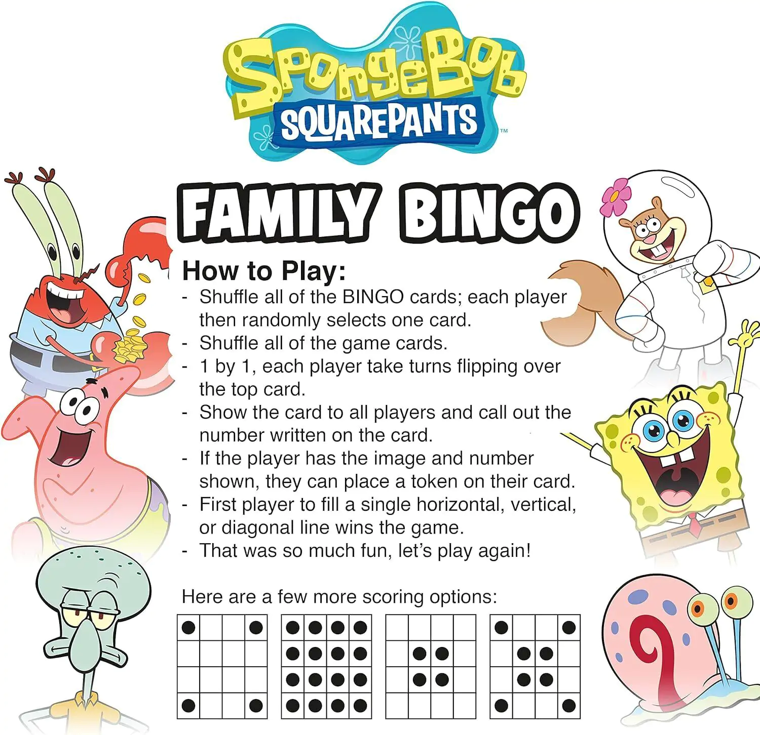 SpongeBob družabna igra Family Bingo *English Version* fotografija izdelka