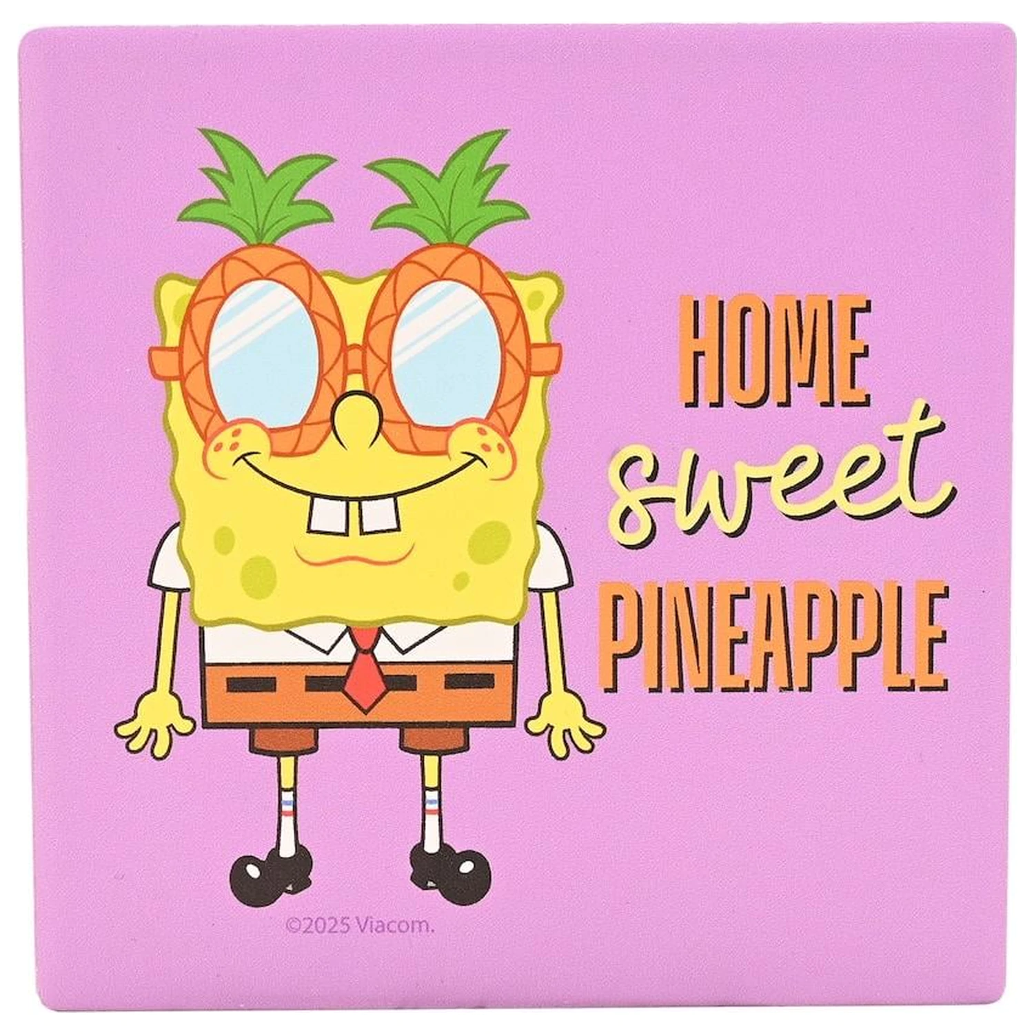 SpongeBob Home Sweet Pineapple Keramični kvadratni podstavek fotografija izdelka
