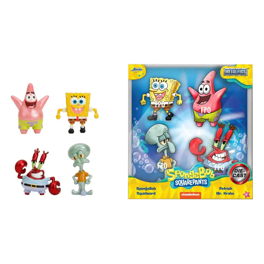 Spongebob Squarepants Nano Metalfigs Diecast Mini Figurice 4-Pack Wave 1 4 cm fotografija izdelka