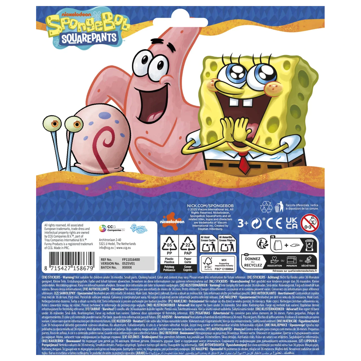 SpongeBob Okvirna Nalepka fotografija izdelka