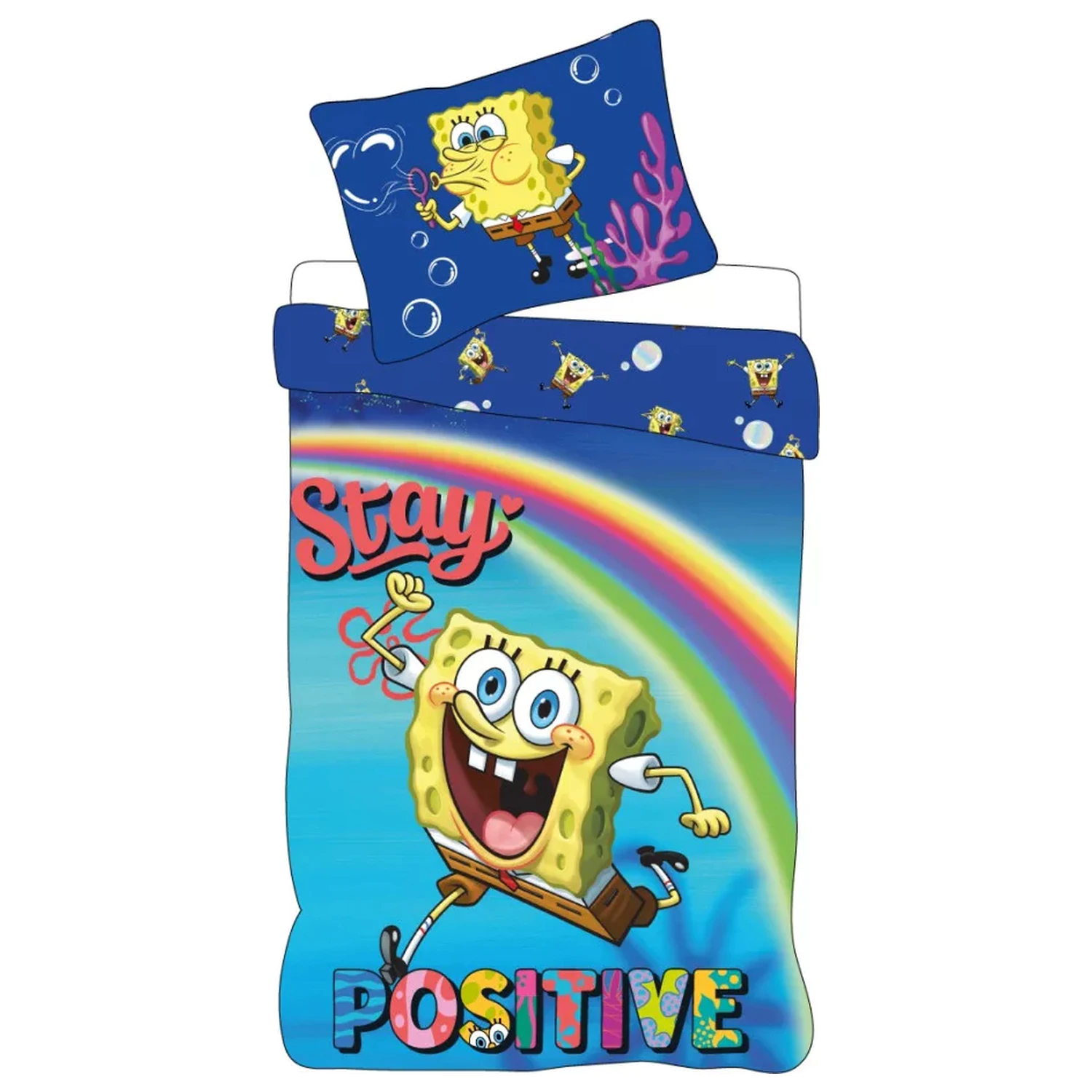 SpongeBob Stay Positive otroška prevleka za odejo za predšolske otroke fotografija izdelka