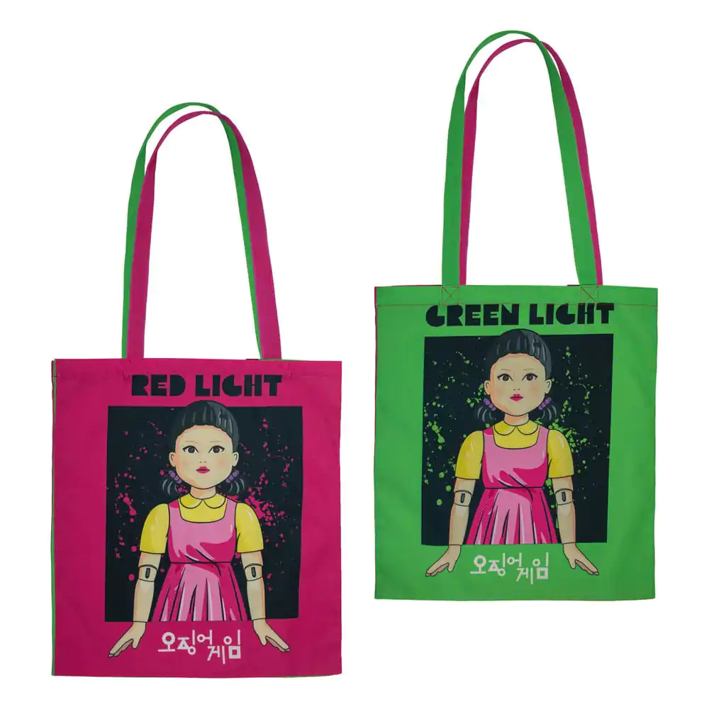 Tote Bag Squid Game Rdeča luč, zelena luč fotografija izdelka