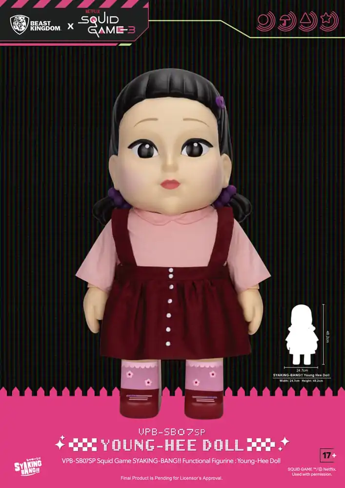 Squid Game Syaking Bang Figura/Hranilnik kovancev Young-Hee Lutka Season 3 48 cm fotografija izdelka