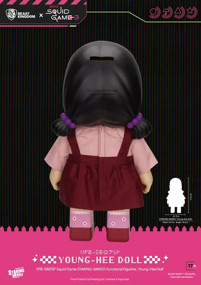 Squid Game Syaking Bang Figura/Hranilnik kovancev Young-Hee Lutka Season 3 48 cm fotografija izdelka