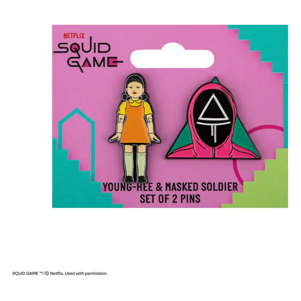 Squid Game Pins 2-Pack Young-hee & Soldier = Igle Squid Game, 2 kosa Young-hee & Soldier fotografija izdelka