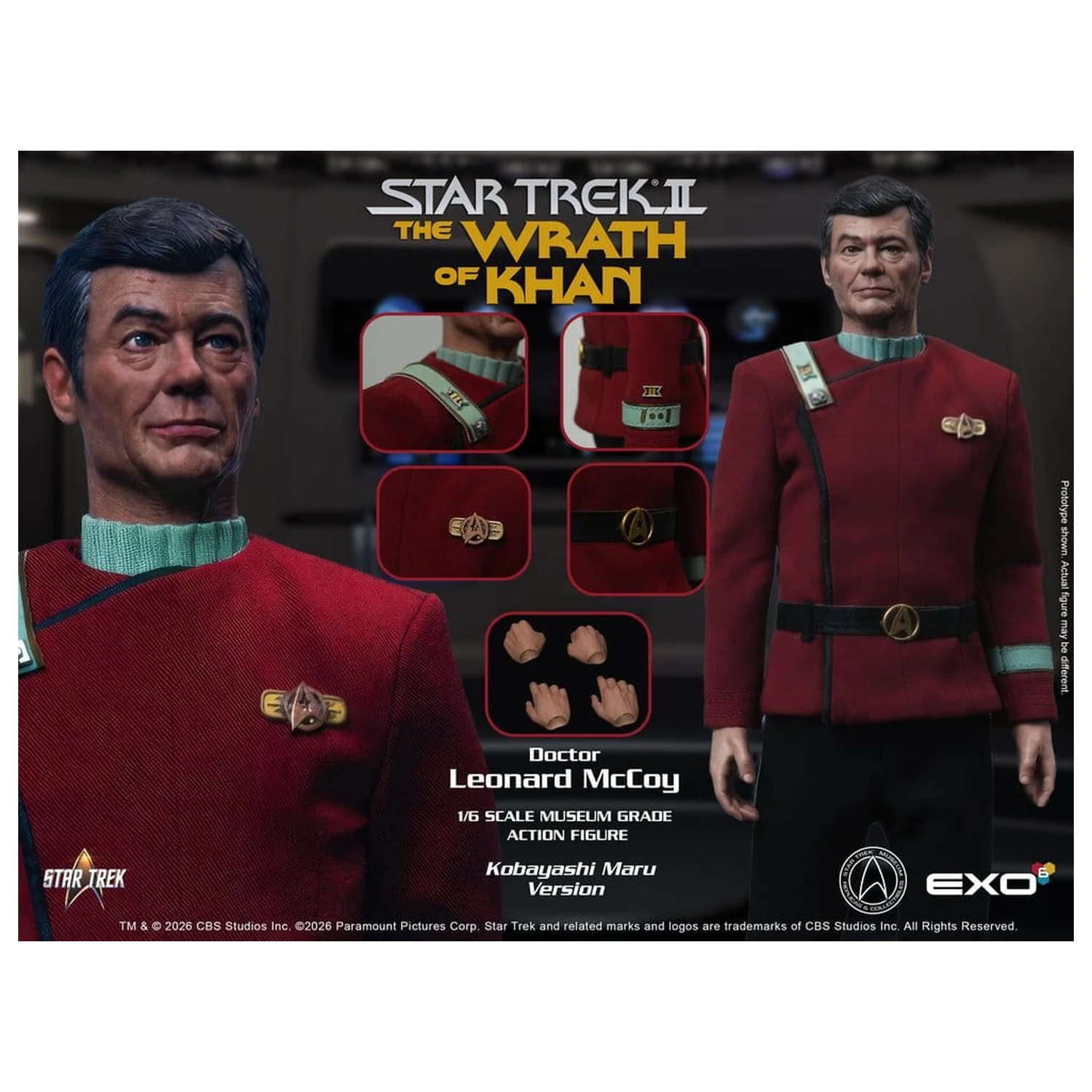 Star Trek II: The Wrath of Khan akcijska figura 1/6 Dr. Leonard McCoy Kobayashi Maru Version 30 cm fotografija izdelka