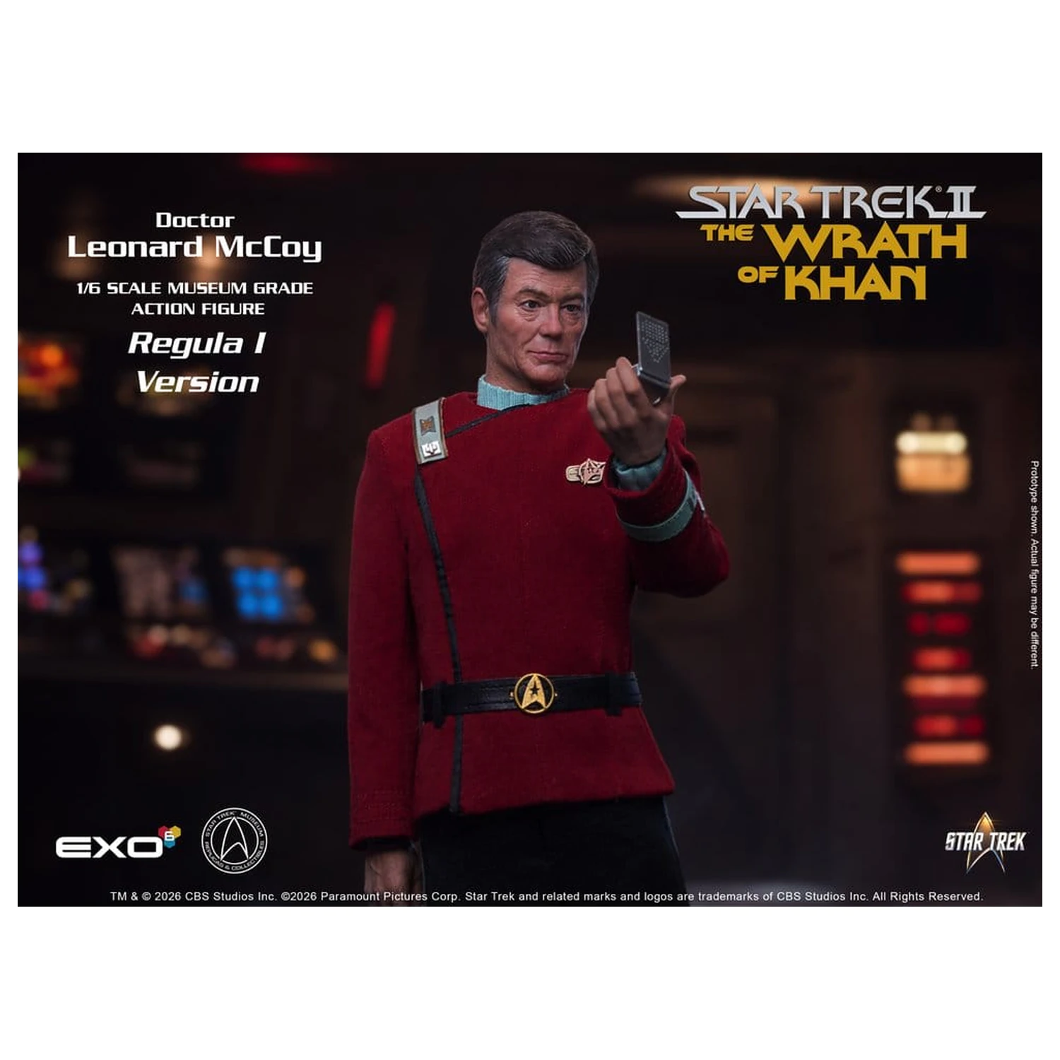 Star Trek II: The Wrath of Khan Action Figure 1/6 Dr. Leonard McCoy Regula I Version 30 cm akcijska figura 1/6 Dr. Leonard McCoy različica Regula I 30 cm fotografija izdelka