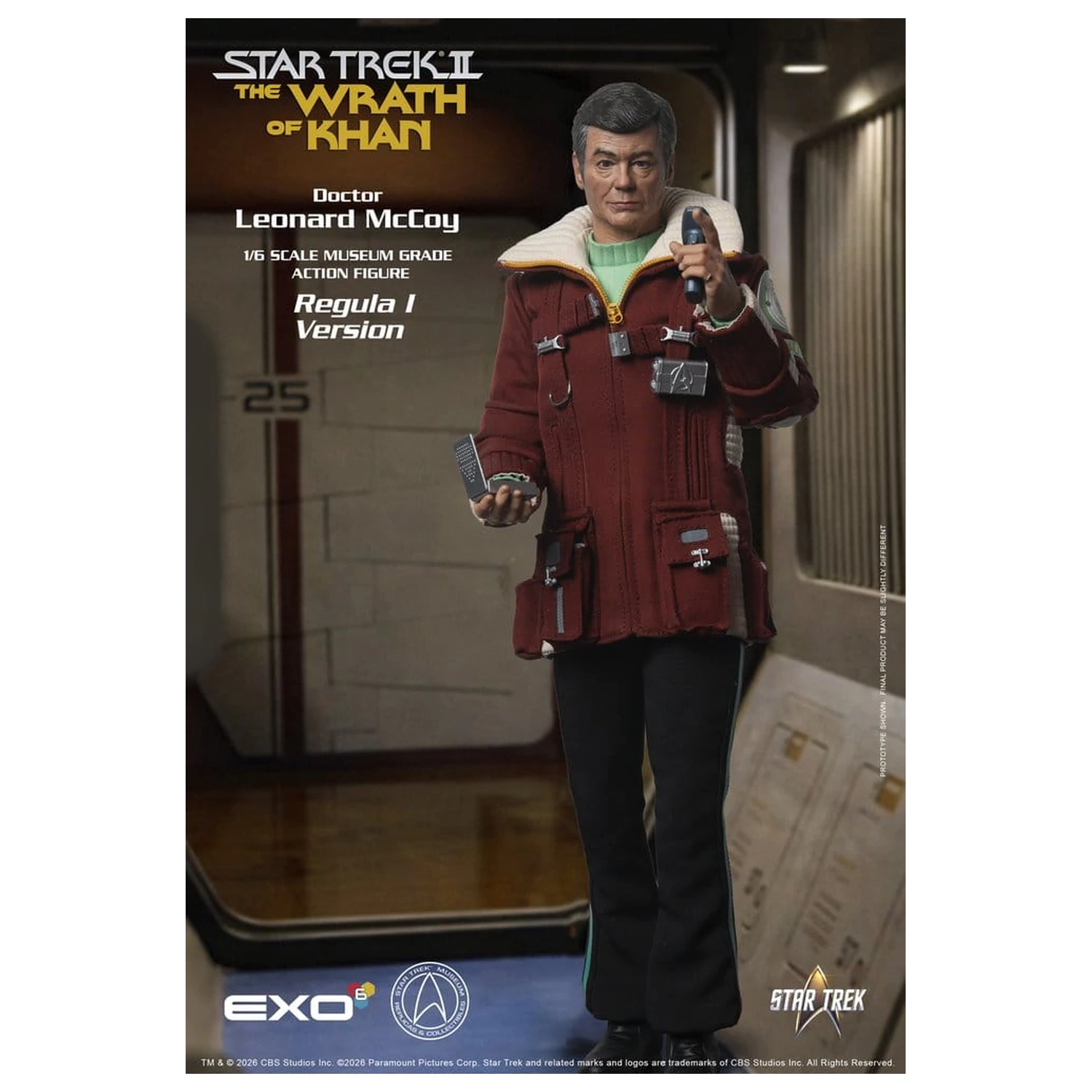 Star Trek II: The Wrath of Khan Action Figure 1/6 Dr. Leonard McCoy Regula I Version 30 cm akcijska figura 1/6 Dr. Leonard McCoy različica Regula I 30 cm fotografija izdelka