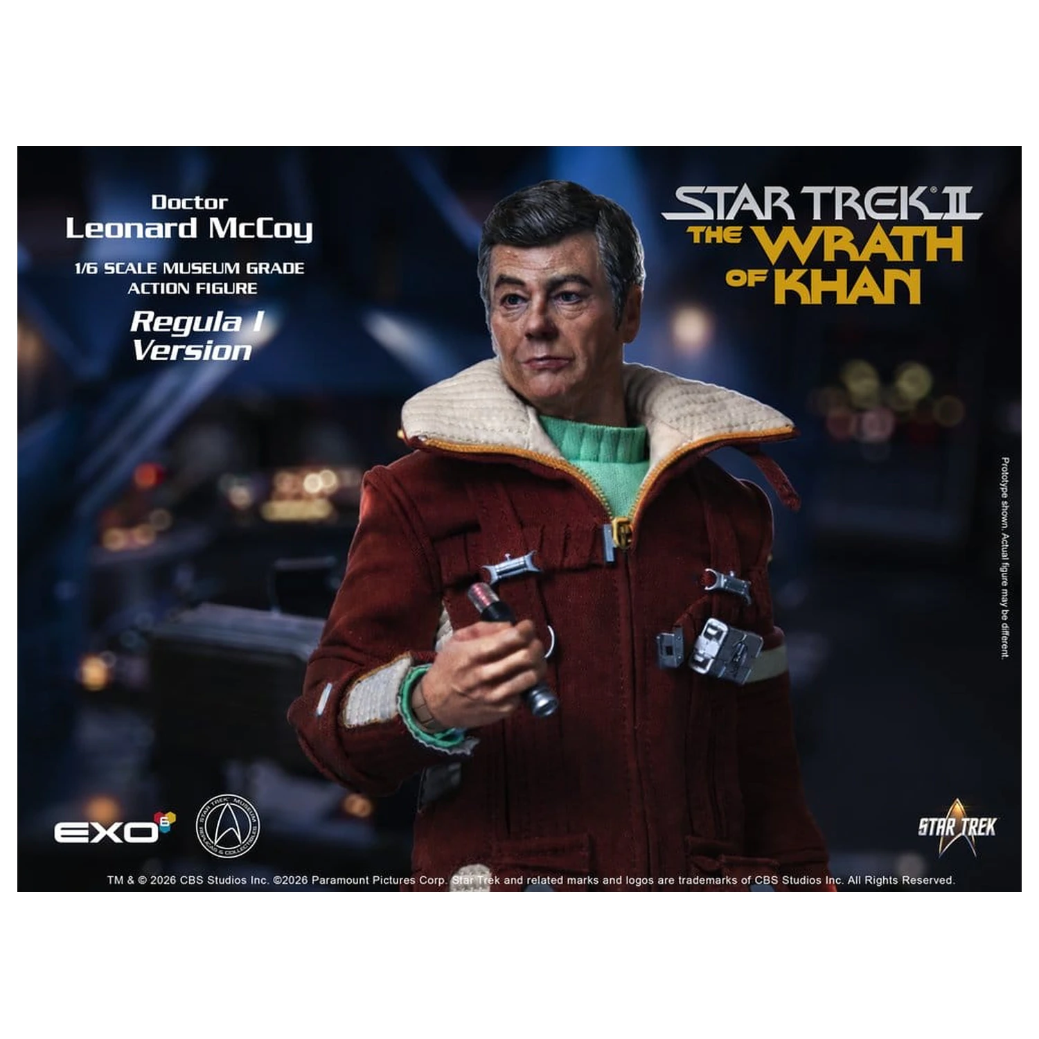 Star Trek II: The Wrath of Khan Action Figure 1/6 Dr. Leonard McCoy Regula I Version 30 cm akcijska figura 1/6 Dr. Leonard McCoy različica Regula I 30 cm fotografija izdelka