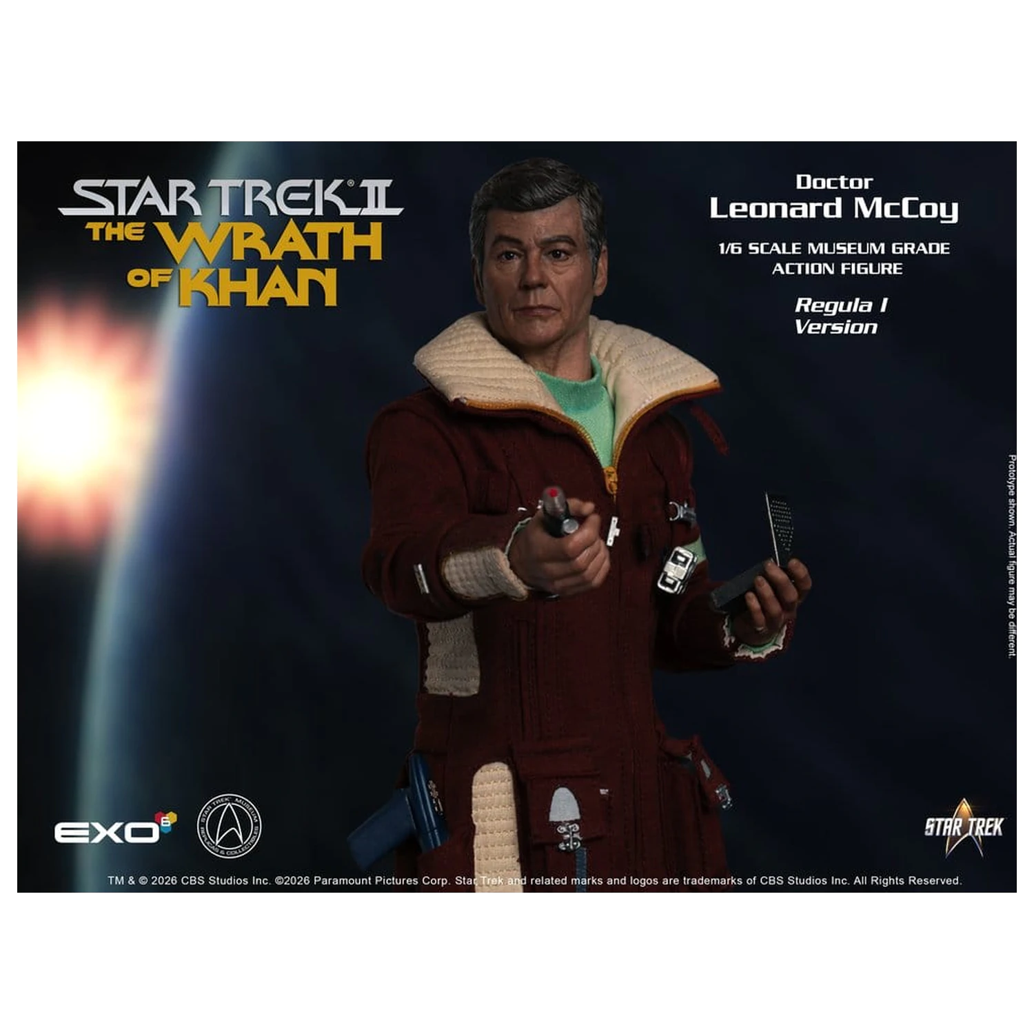 Star Trek II: The Wrath of Khan Action Figure 1/6 Dr. Leonard McCoy Regula I Version 30 cm akcijska figura 1/6 Dr. Leonard McCoy različica Regula I 30 cm fotografija izdelka