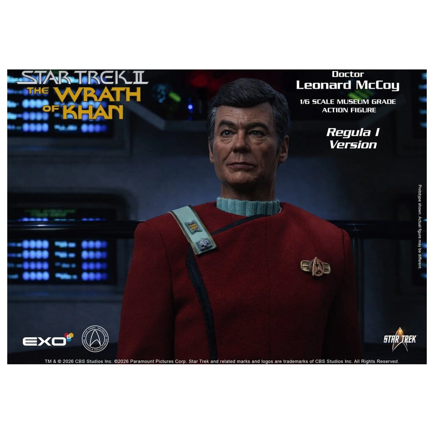 Star Trek II: The Wrath of Khan Action Figure 1/6 Dr. Leonard McCoy Regula I Version 30 cm akcijska figura 1/6 Dr. Leonard McCoy različica Regula I 30 cm fotografija izdelka
