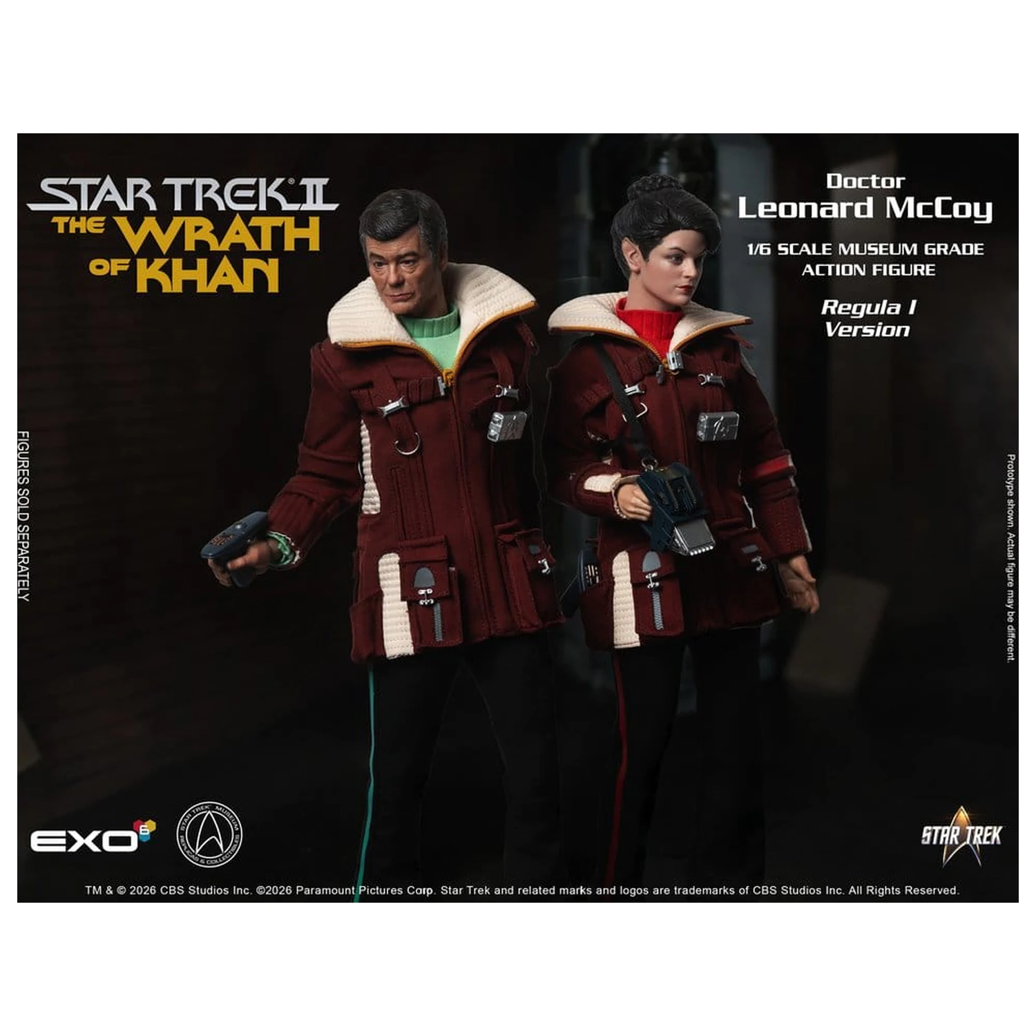 Star Trek II: The Wrath of Khan Action Figure 1/6 Dr. Leonard McCoy Regula I Version 30 cm akcijska figura 1/6 Dr. Leonard McCoy različica Regula I 30 cm fotografija izdelka