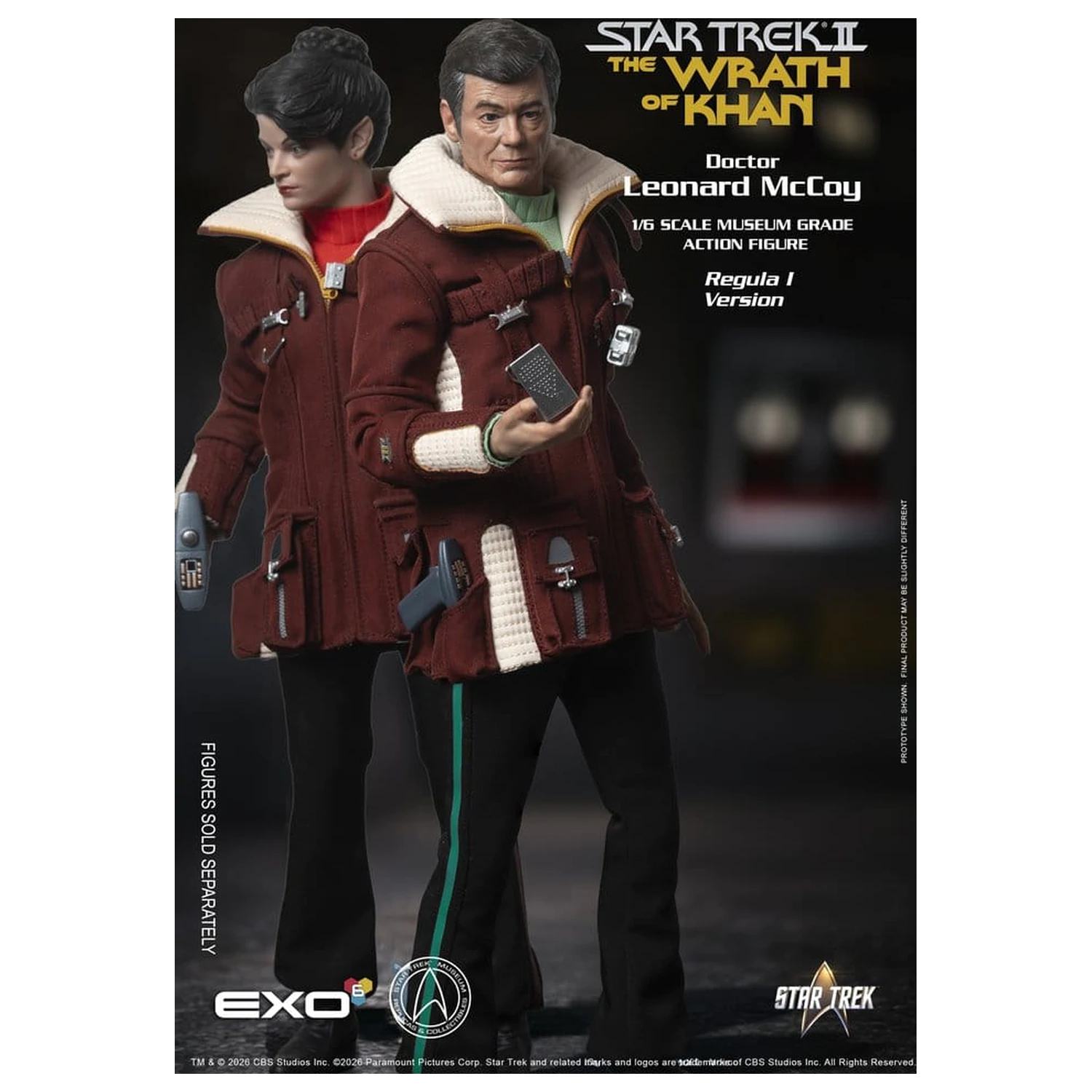 Star Trek II: The Wrath of Khan Action Figure 1/6 Dr. Leonard McCoy Regula I Version 30 cm akcijska figura 1/6 Dr. Leonard McCoy različica Regula I 30 cm fotografija izdelka