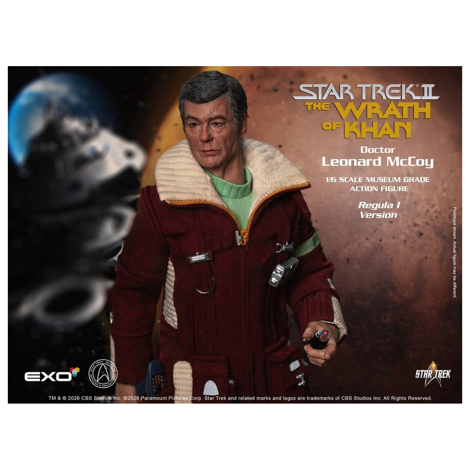 Star Trek II: The Wrath of Khan Action Figure 1/6 Dr. Leonard McCoy Regula I Version 30 cm akcijska figura 1/6 Dr. Leonard McCoy različica Regula I 30 cm fotografija izdelka