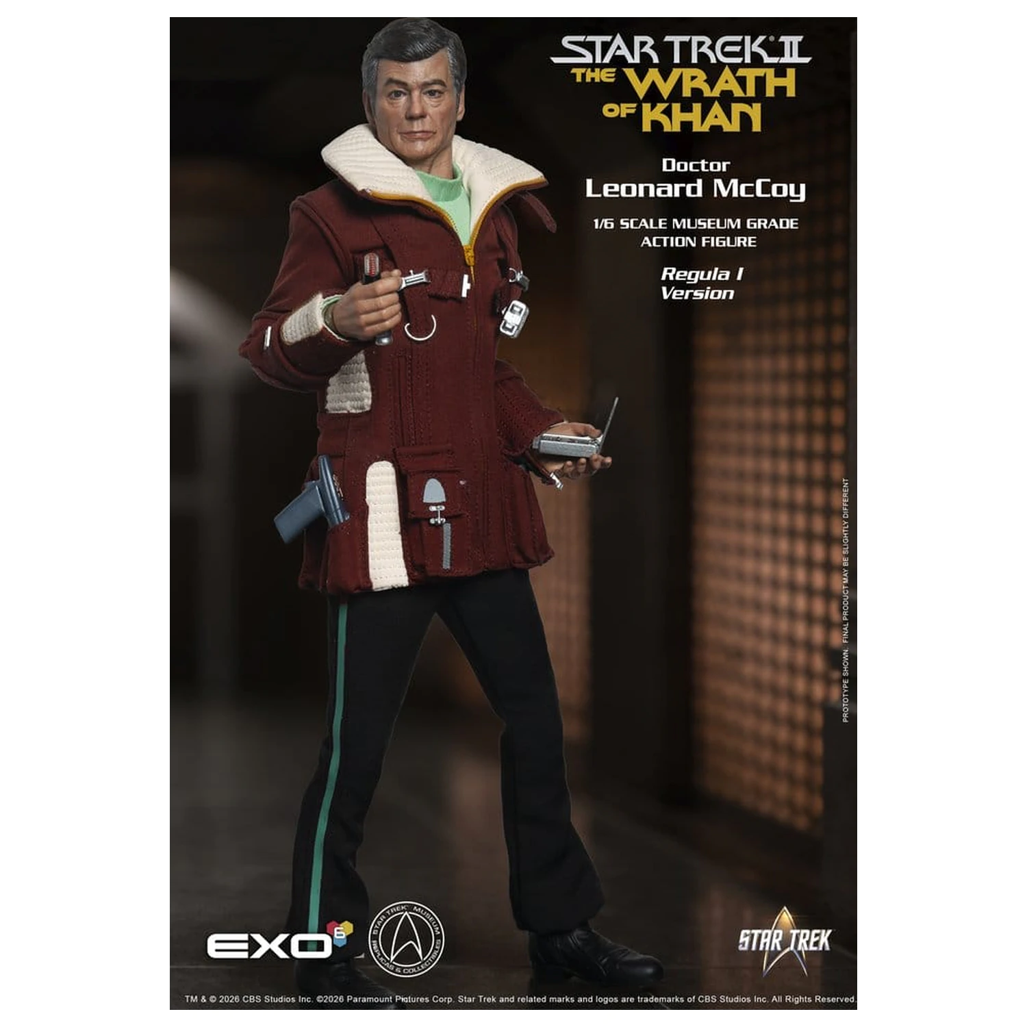 Star Trek II: The Wrath of Khan Action Figure 1/6 Dr. Leonard McCoy Regula I Version 30 cm akcijska figura 1/6 Dr. Leonard McCoy različica Regula I 30 cm fotografija izdelka