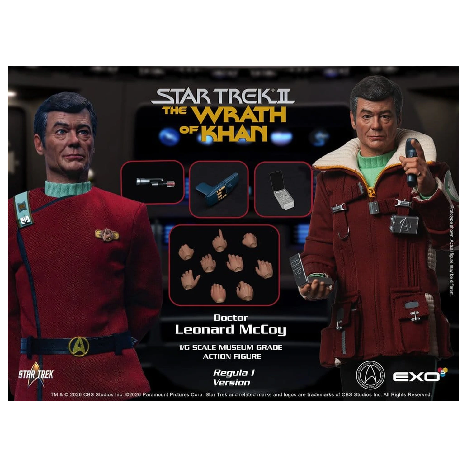 Star Trek II: The Wrath of Khan Action Figure 1/6 Dr. Leonard McCoy Regula I Version 30 cm akcijska figura 1/6 Dr. Leonard McCoy različica Regula I 30 cm fotografija izdelka
