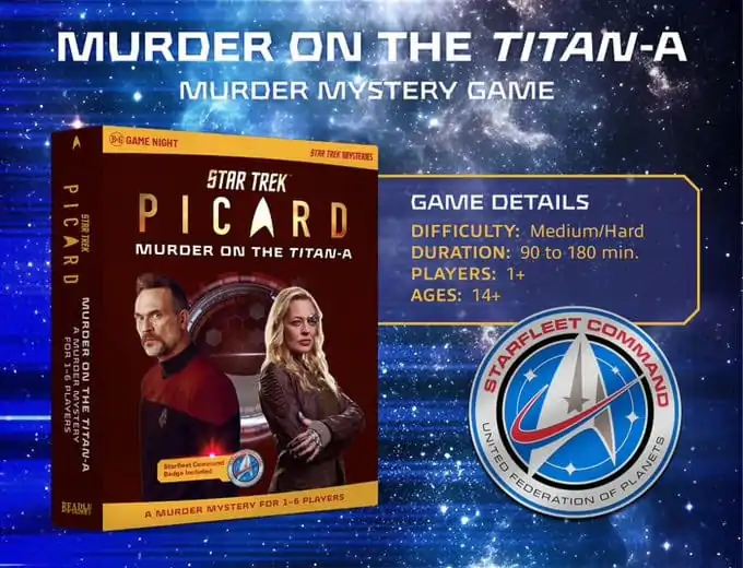 Star Trek Picard Igra skrivnostnega umora Murder on the Titan-A Angleška različica fotografija izdelka