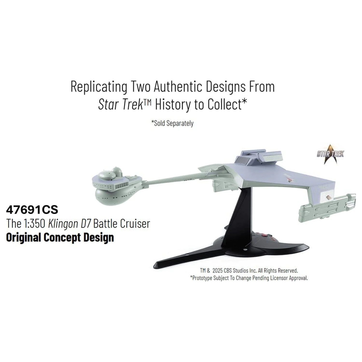 Star Trek TOS DieCast Replika 1/350 Klingon D7 Bojna križarka Originalni konceptni dizajn heo EU Ekskluzivno 66 cm fotografija izdelka