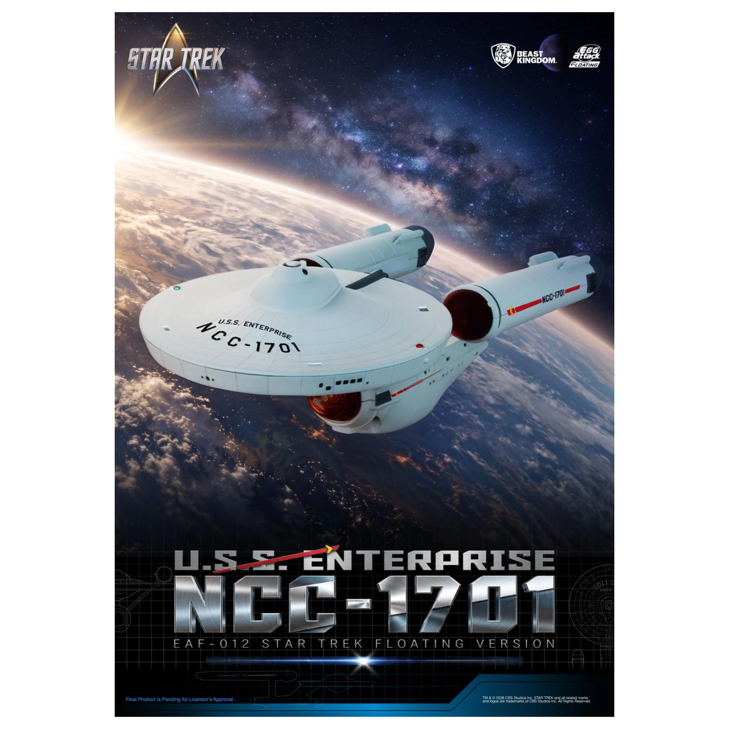 Star Trek U.S.S. Enterprise NCC-1701 Floating kip 8,5 cm fotografija izdelka