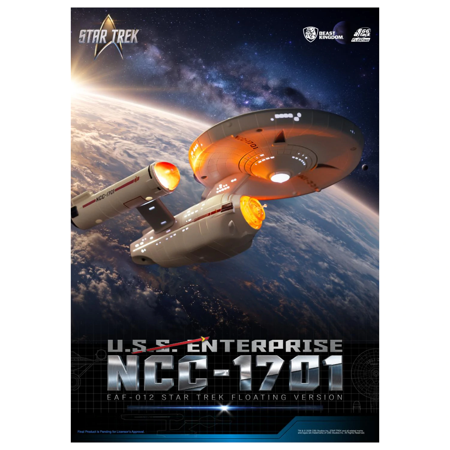 Star Trek U.S.S. Enterprise NCC-1701 Floating kip 8,5 cm fotografija izdelka