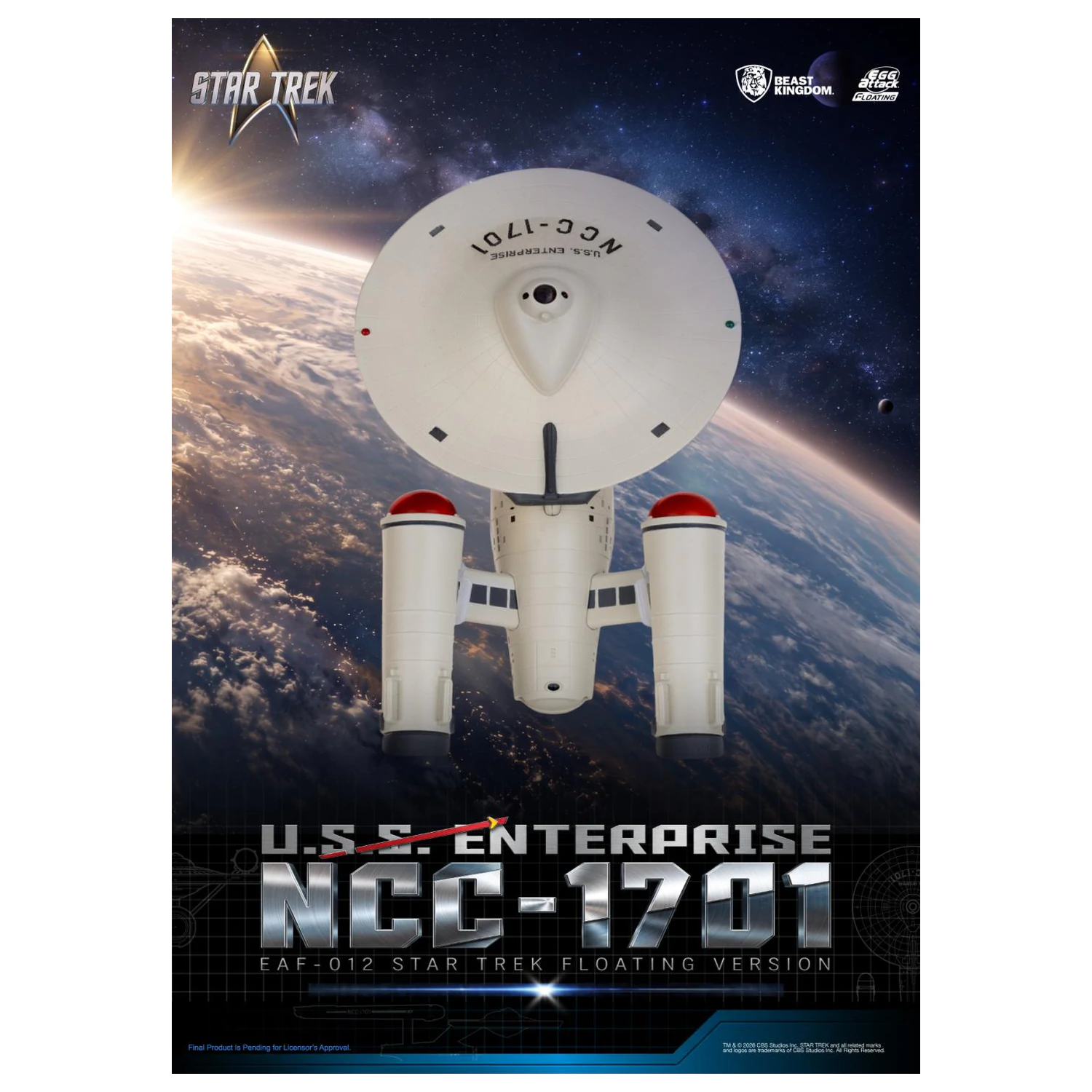 Star Trek U.S.S. Enterprise NCC-1701 Floating kip 8,5 cm fotografija izdelka