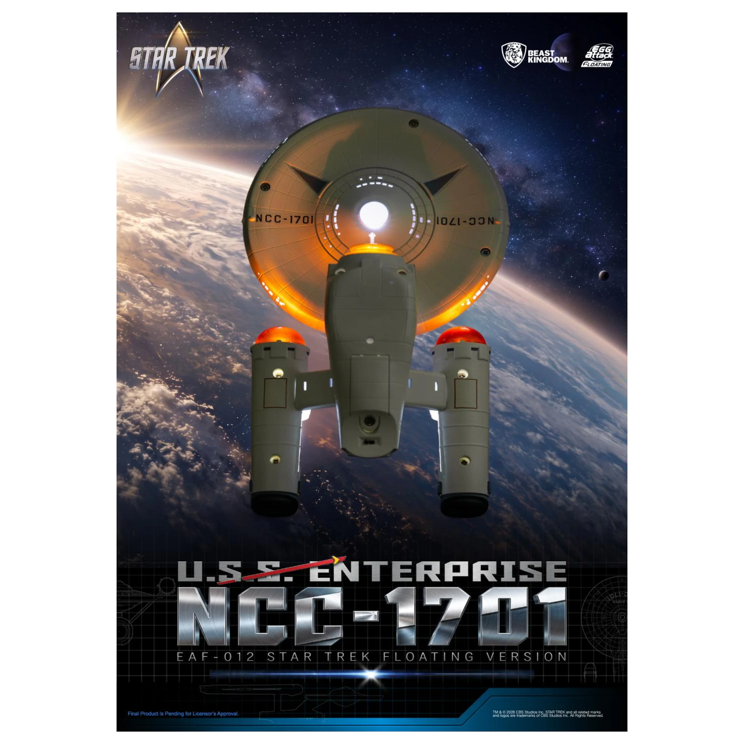 Star Trek U.S.S. Enterprise NCC-1701 Floating kip 8,5 cm fotografija izdelka