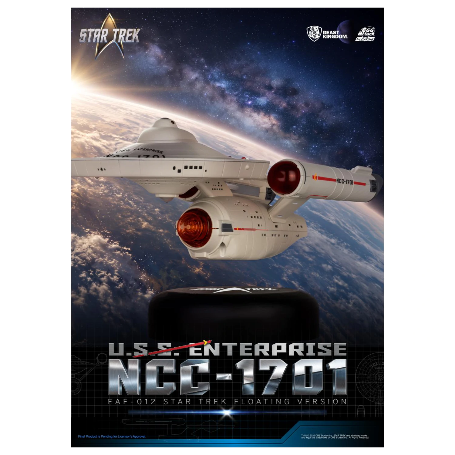 Star Trek U.S.S. Enterprise NCC-1701 Floating kip 8,5 cm fotografija izdelka