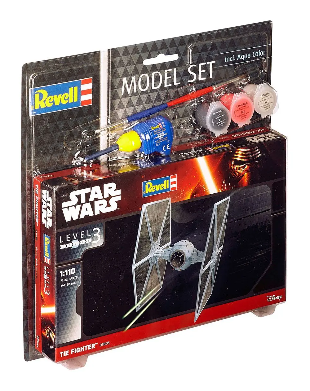 Star Wars Model Kit 1/110 Model Set TIE Fighter 9 cm fotografija izdelka