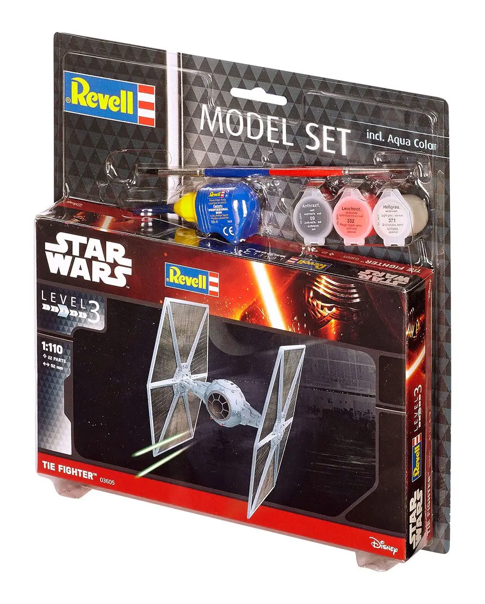 Star Wars Model Kit 1/110 Model Set TIE Fighter 9 cm fotografija izdelka