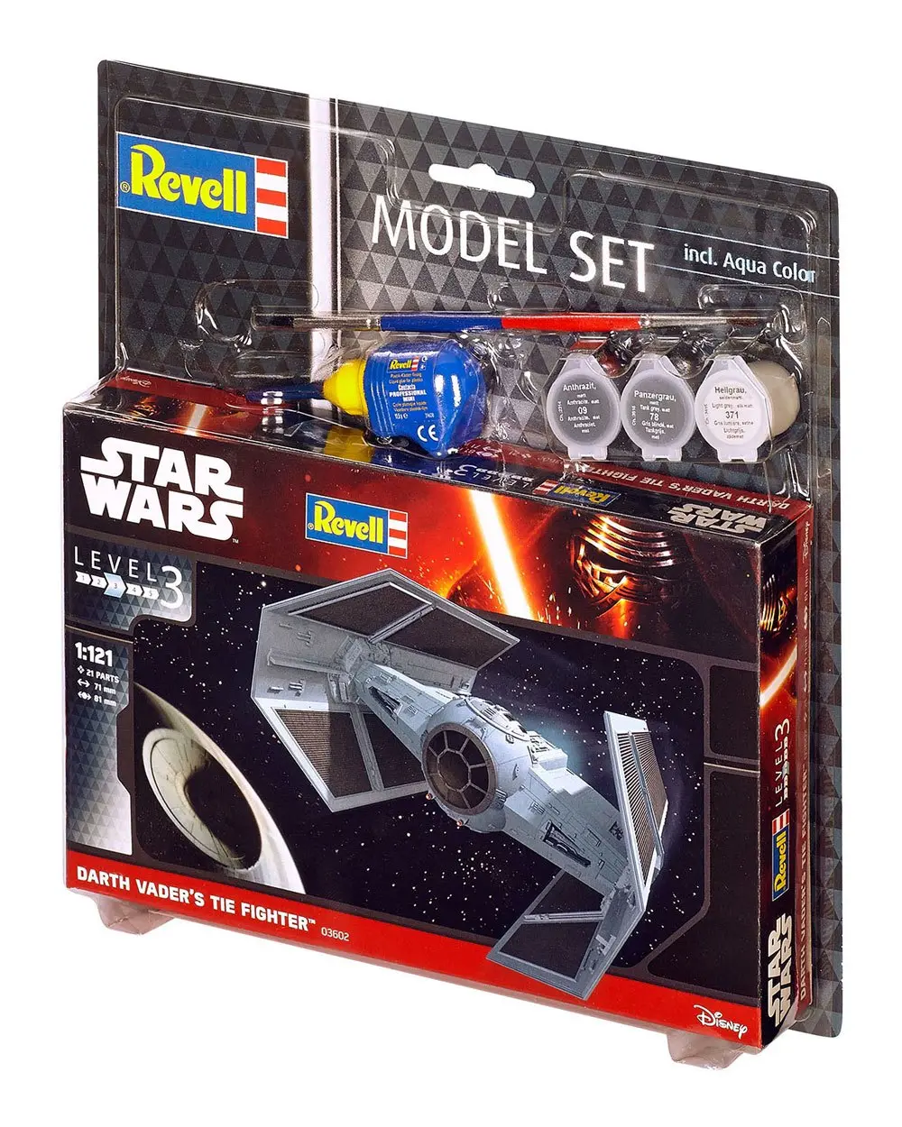 Star Wars Komplet za sestavljanje modela 1/121 Komplet modelov Darth Vader's TIE Fighter 7 cm fotografija izdelka