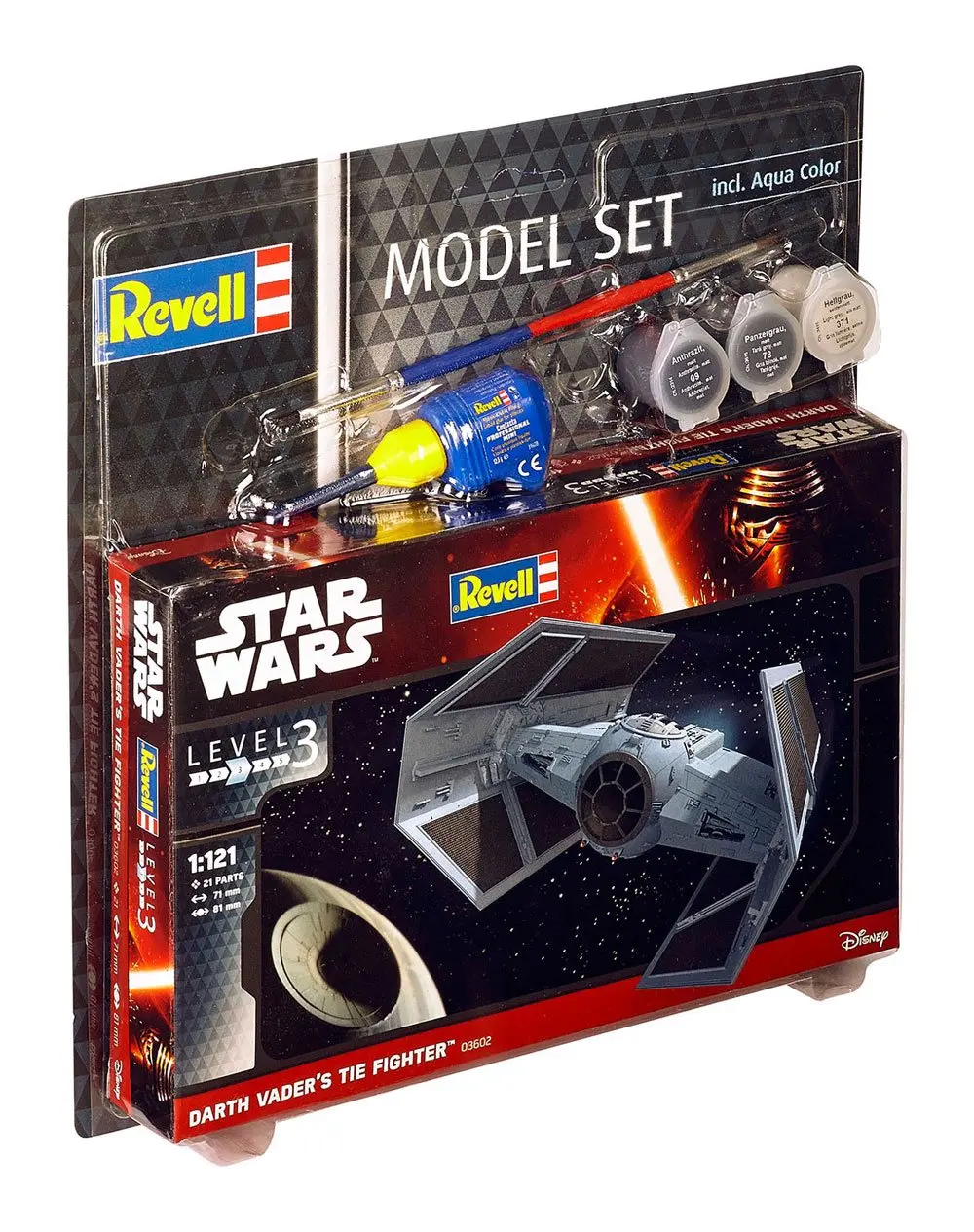 Star Wars Komplet za sestavljanje modela 1/121 Komplet modelov Darth Vader's TIE Fighter 7 cm fotografija izdelka