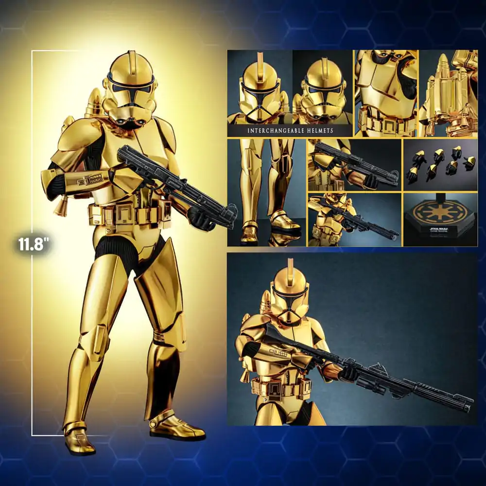 Star Wars Action Figure 1/6 Clone Trooper (Gold Chrome Version) Exclusive 30 cm akcijska figura fotografija izdelka