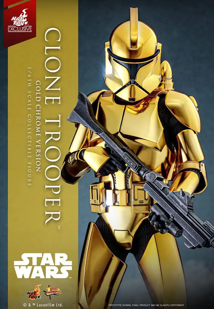 Star Wars Action Figure 1/6 Clone Trooper (Gold Chrome Version) Exclusive 30 cm akcijska figura fotografija izdelka