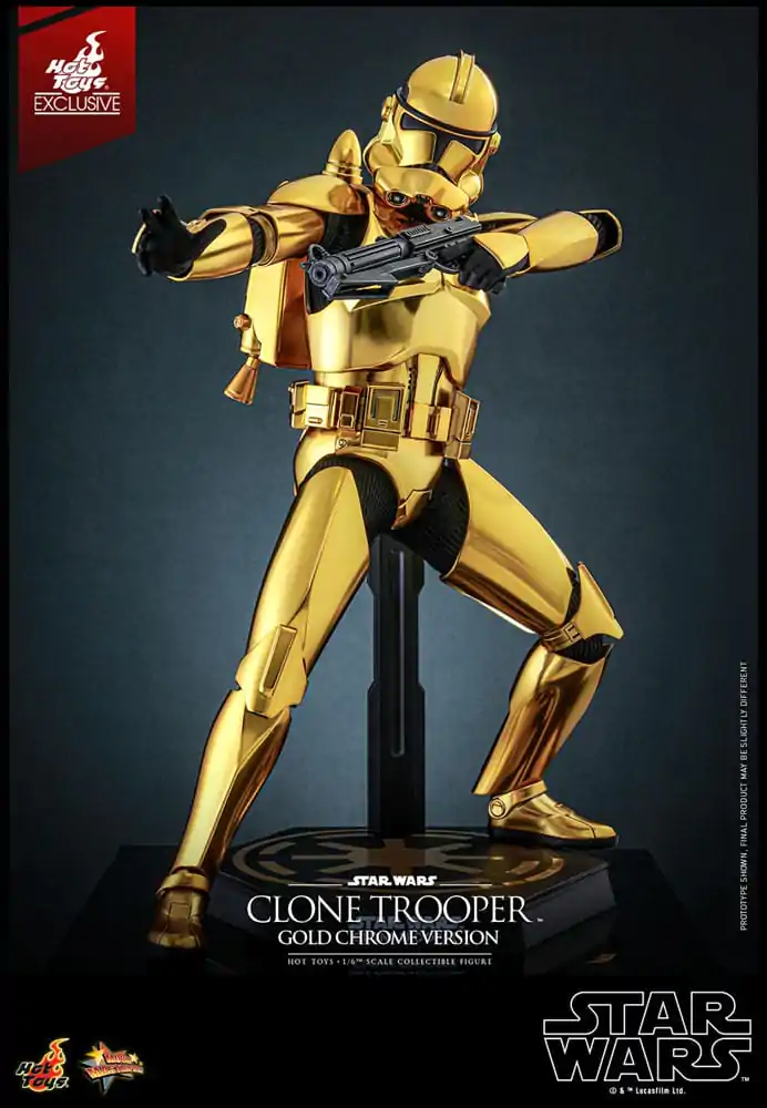 Star Wars Action Figure 1/6 Clone Trooper (Gold Chrome Version) Exclusive 30 cm akcijska figura fotografija izdelka