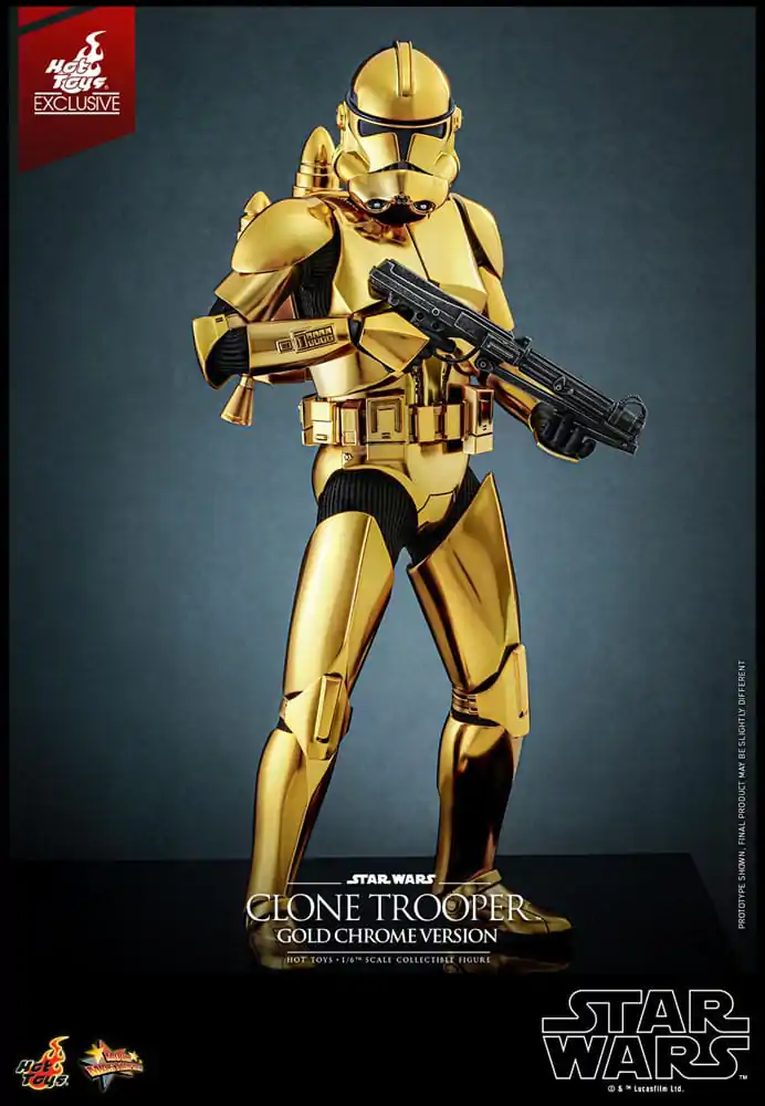 Star Wars Action Figure 1/6 Clone Trooper (Gold Chrome Version) Exclusive 30 cm akcijska figura fotografija izdelka