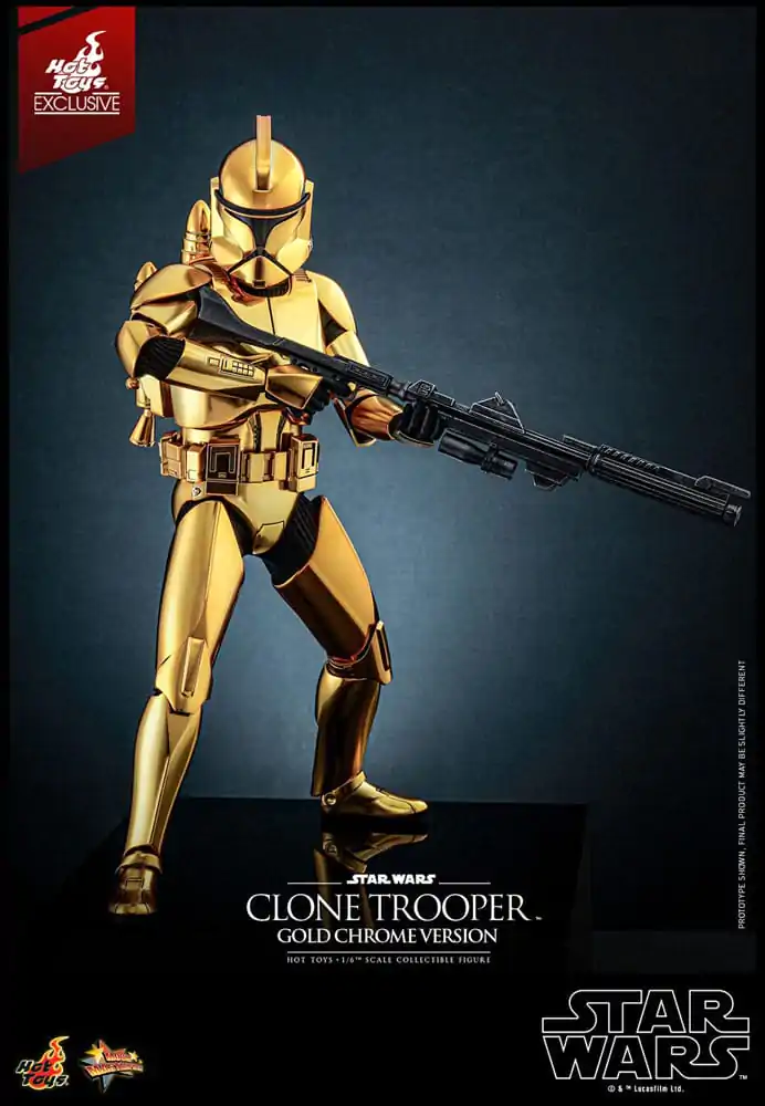 Star Wars Action Figure 1/6 Clone Trooper (Gold Chrome Version) Exclusive 30 cm akcijska figura fotografija izdelka