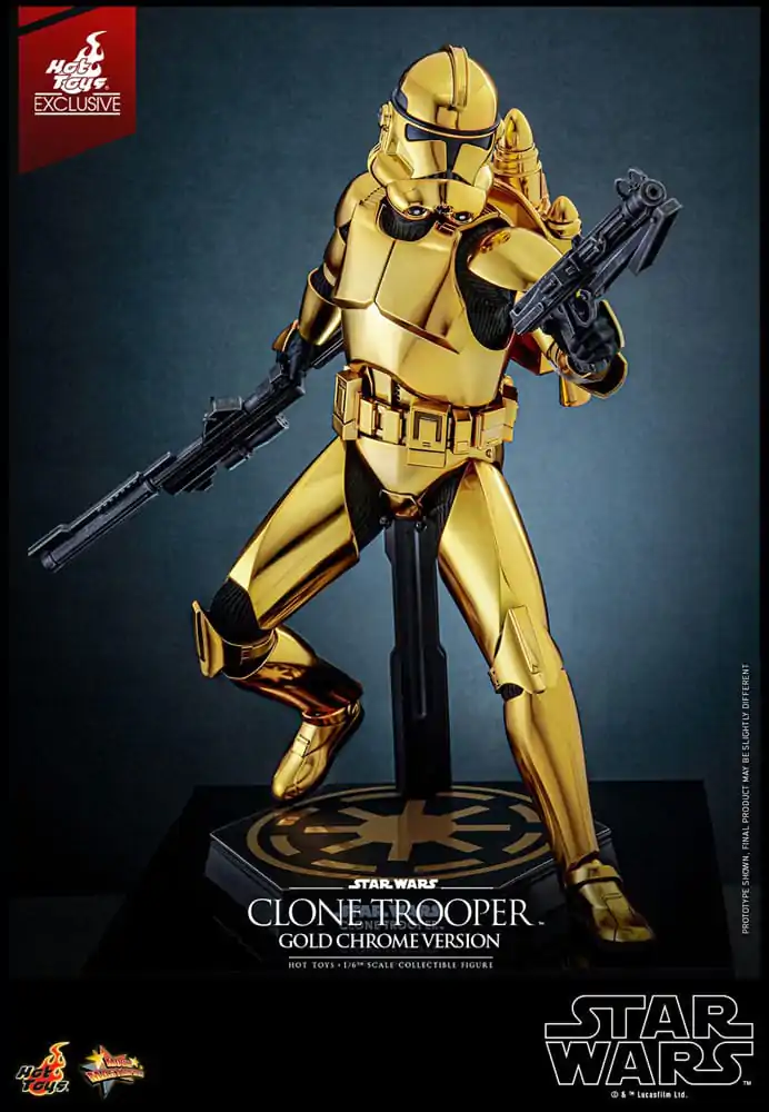 Star Wars Action Figure 1/6 Clone Trooper (Gold Chrome Version) Exclusive 30 cm akcijska figura fotografija izdelka