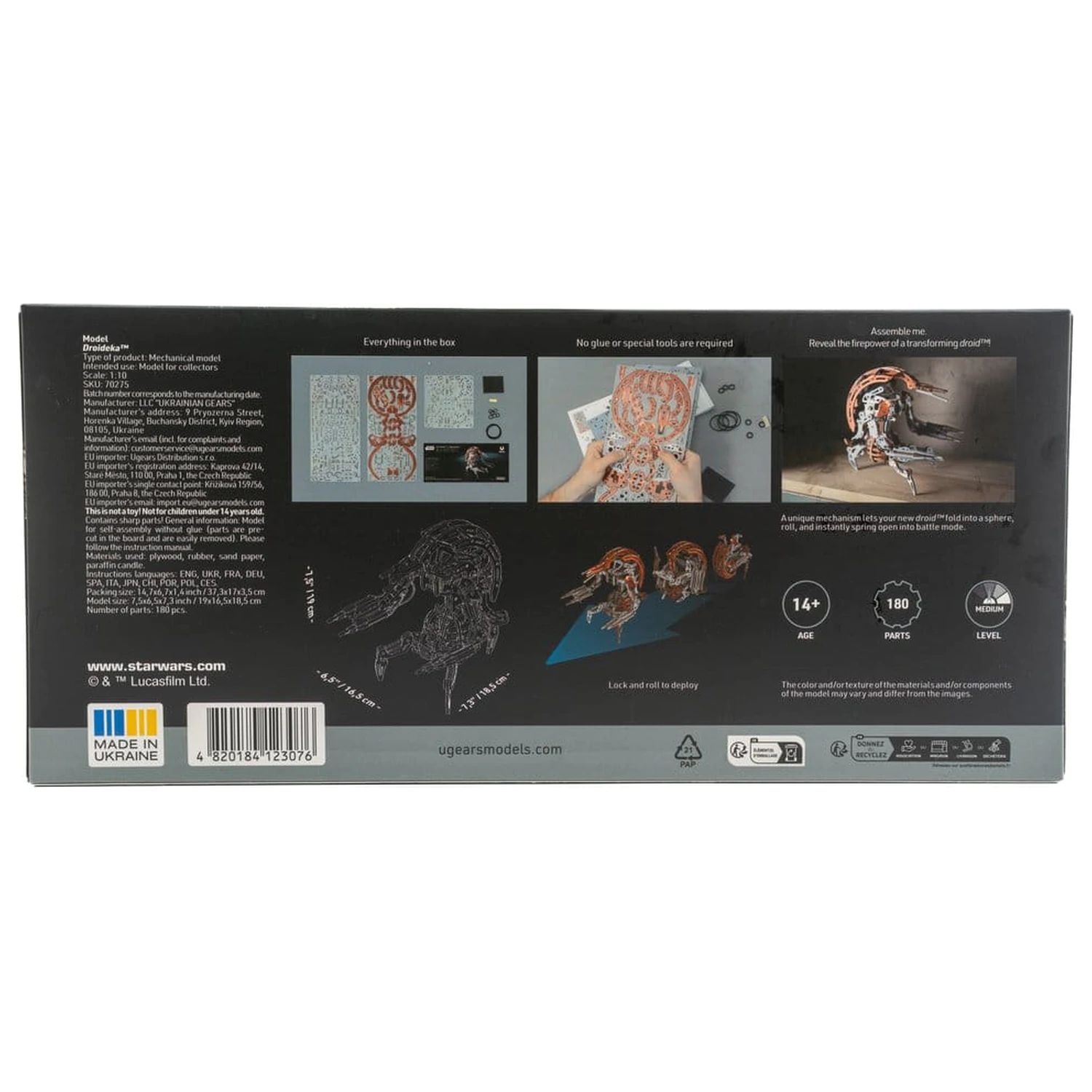 Star Wars 3D lesena sestavljanka Droideka fotografija izdelka