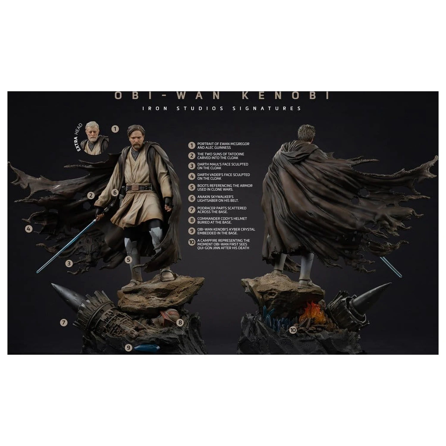 Star Wars Art Scale kip 1/10 Obi-Wan Signatures 26 cm fotografija izdelka