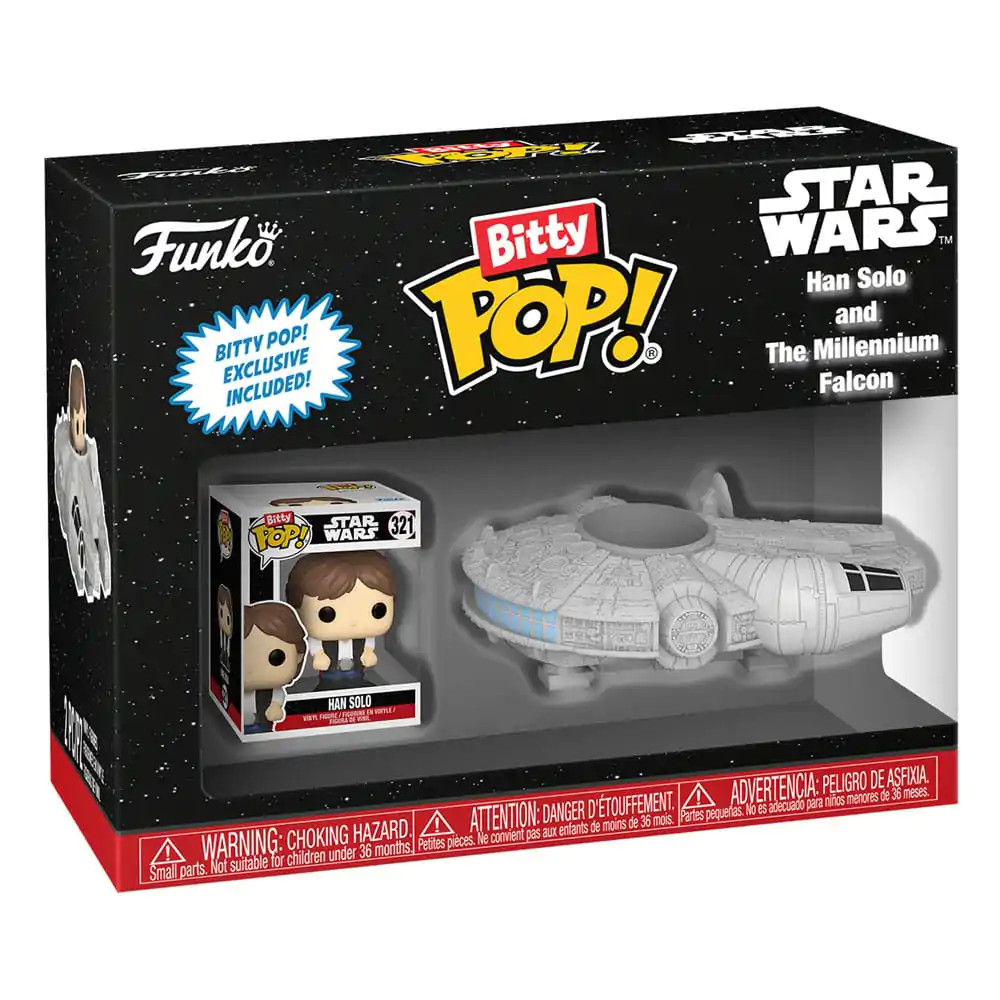 Star Wars Bitty Funko POP! Rides Vinil Figura Display Han Solo w/Millenium Falcon 2,5 cm fotografija izdelka