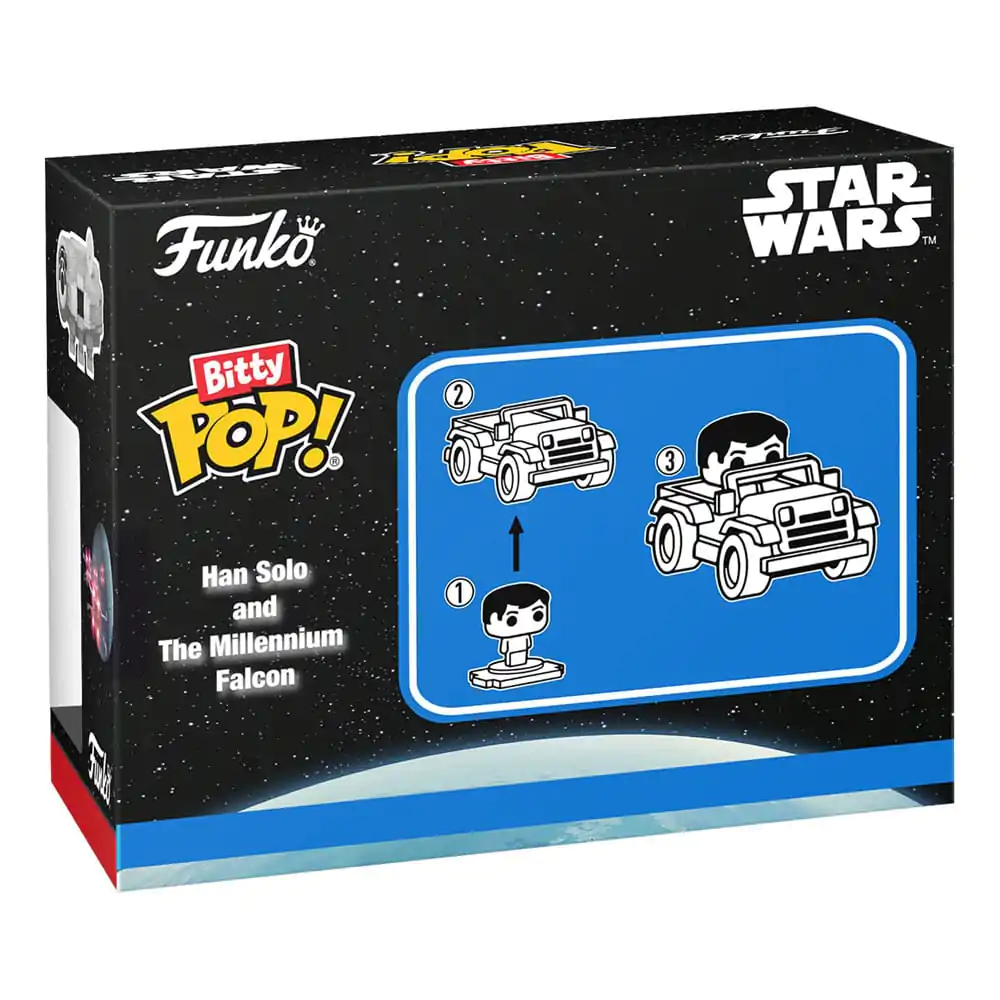 Star Wars Bitty Funko POP! Rides Vinil Figura Display Han Solo w/Millenium Falcon 2,5 cm fotografija izdelka