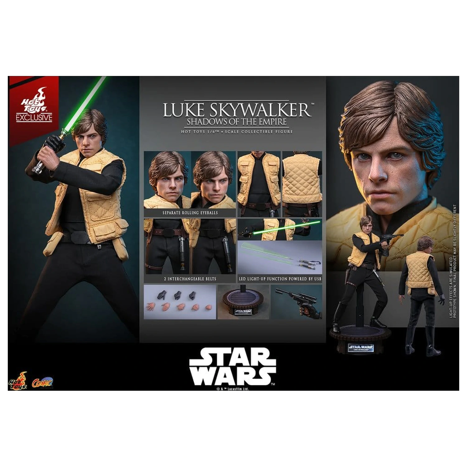 Star Wars Comic Masterpiece figurica 1/6 Luke Skywalker (Shadows Of The Empire) (Hot Toys Exclusive) 28 cm fotografija izdelka