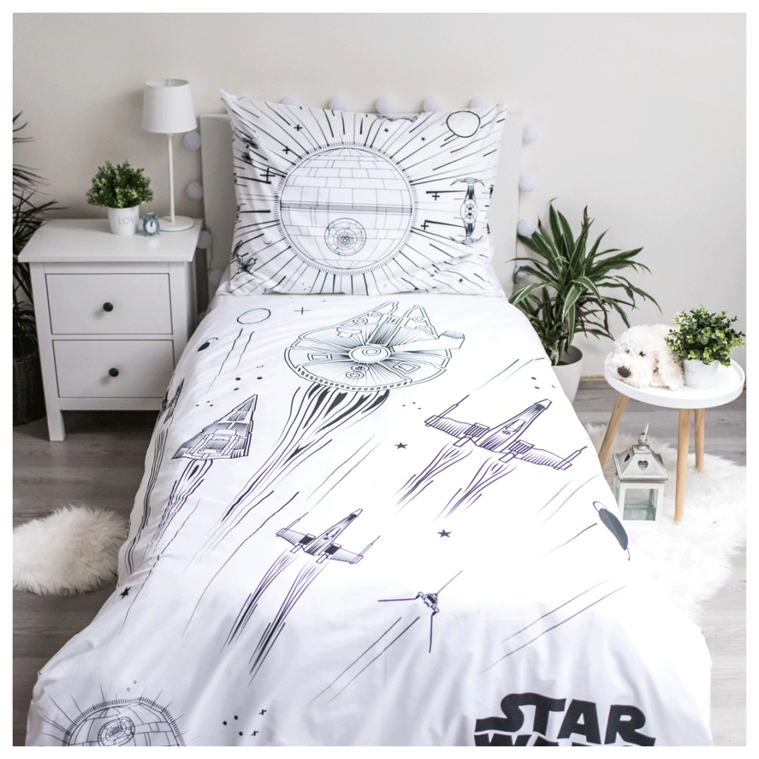 Star Wars Death Star Glow in the Dark prevleka za odejo fotografija izdelka