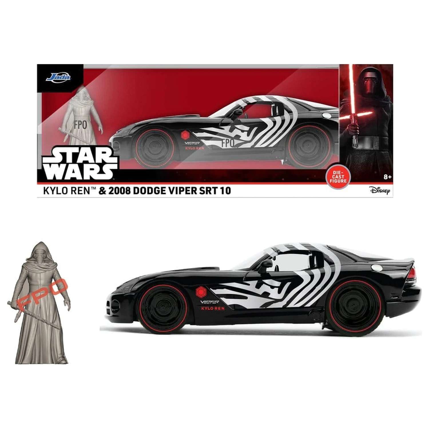 Star Wars Model iz Diecast Kovine 1:24 Kylo Ren Dodge Viper SRT10 2008 fotografija izdelka